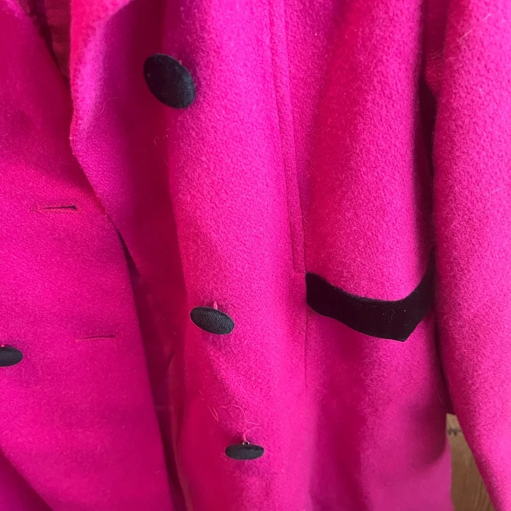 Vintage Lil Miss Bobbie bright magenta pea coat